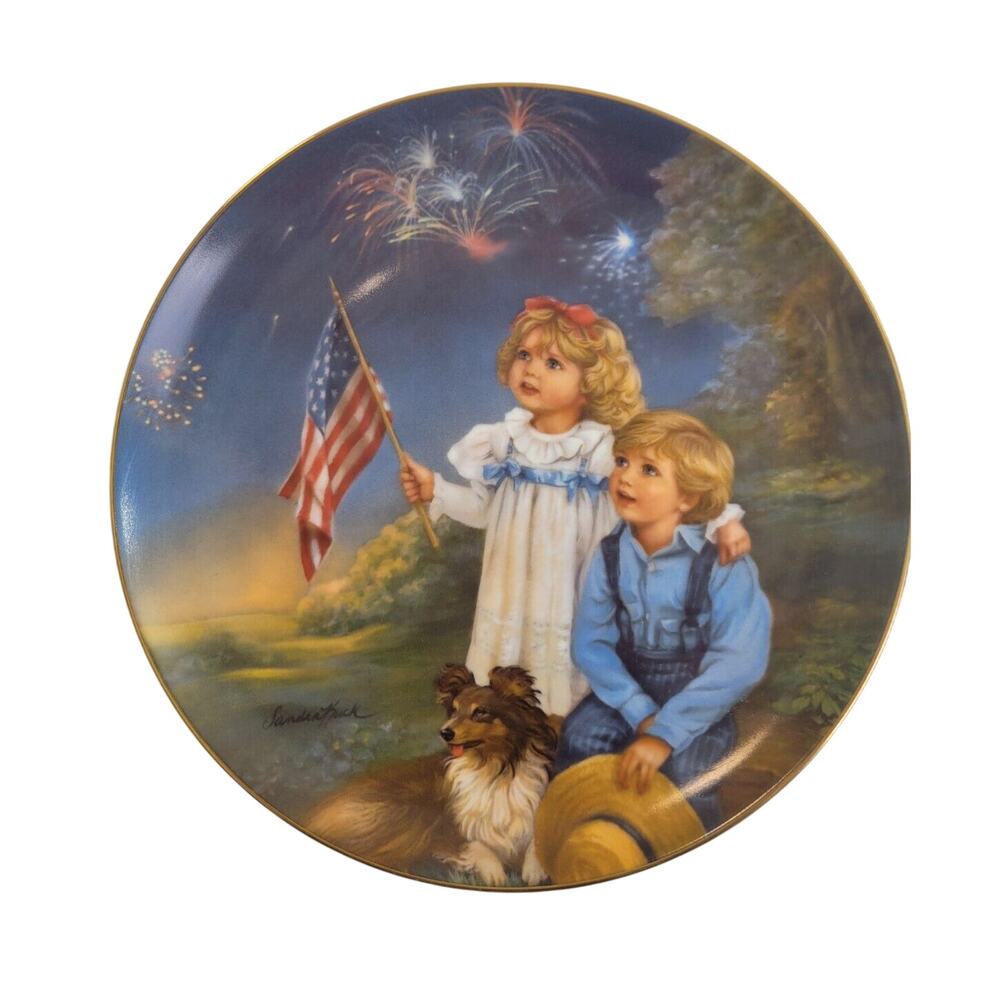 Reco "Star Spangled Sky" by Sandra Kuck Plate 9.5" with‎ COA & Box #1983BN